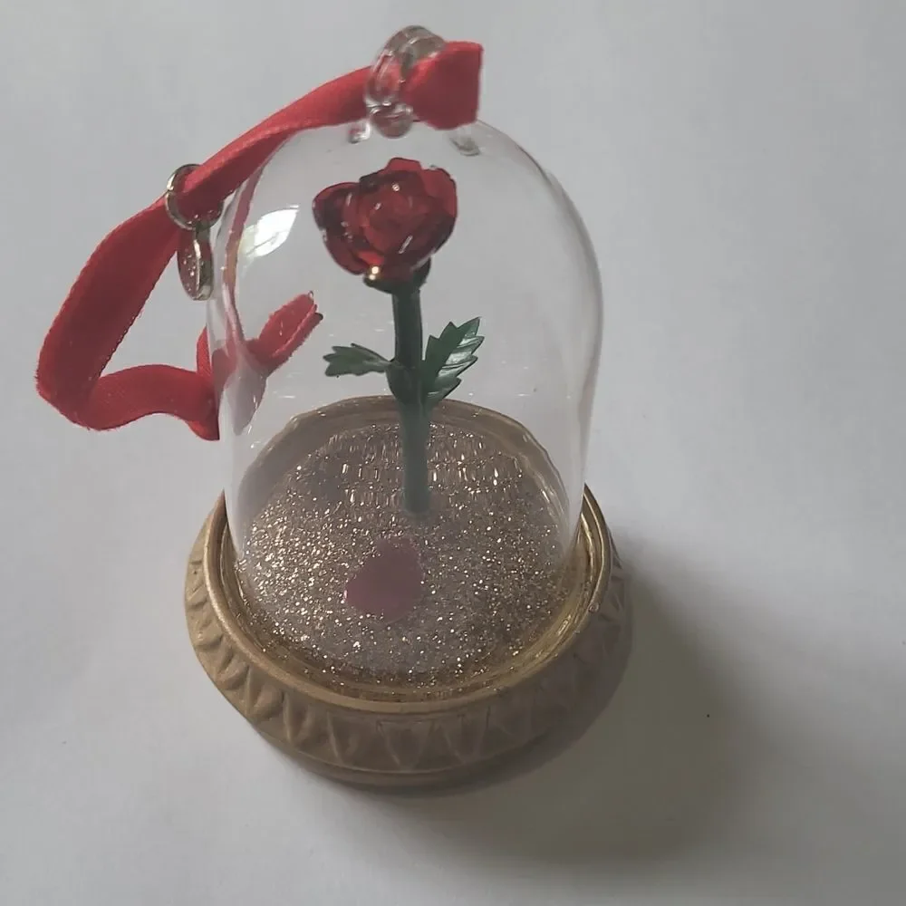 Beauty & the Beast light up rose ornament